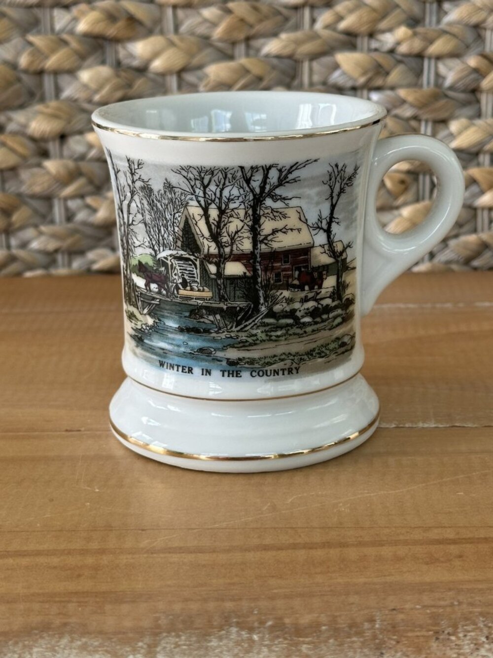Currier And Ives Mustache Mug Winter In The Country Mustache Mug
